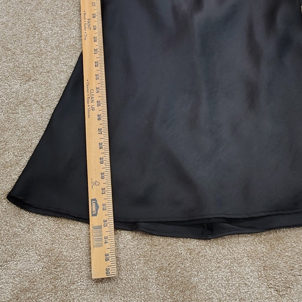 ZARA Mini Dress Womens LG Black Lined Satin Slip Mini Dress GOING OUT - Picture 7 of 7